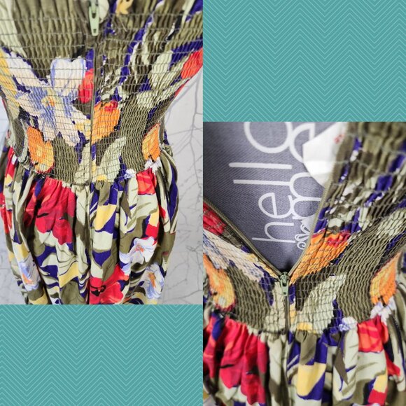 Pantel VTG 1950's Colorful Floral Halter Fit & Flare Dress - Picture 5 of 6